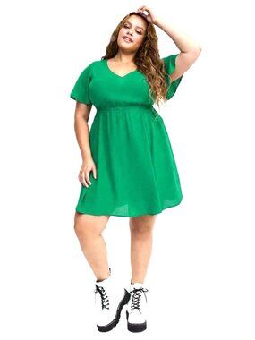TORRID V-Neck Elastic Waist Mini Dress. Plus Size 5